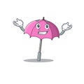 Happy face of pink umbrella mascot cartoon style Royalty Free Stock Photo