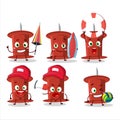 Happy Face red push pin cartoon character playing on a beach Royalty Free Stock Photo