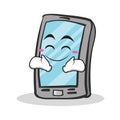 Happy face smartphone cartoon character