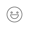 Happy face smile outline icon