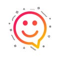 Happy face speech bubble symbol. Smile icon. Vector Royalty Free Stock Photo