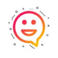 Happy face speech bubble symbol. Smile icon. Vector Royalty Free Stock Photo