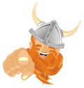 Head of viking with hand Royalty Free Stock Photo
