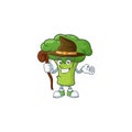 Happy Face Witch green broccoli cartoon character style