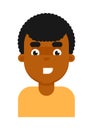 Happy facial expression of black boy avatar