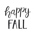 Happy fall handwritten typography quote