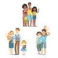 Happy Families Posing Together Royalty Free Stock Photo