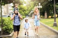 Happy familly in the park