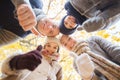 Happy family in autumn park Royalty Free Stock Photo