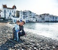 Happy family on a beach