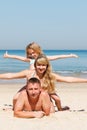 Happy family on the beach