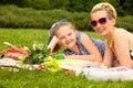 Happy family. Beautiful woman and young girl smiling. Mother day Royalty Free Stock Photo