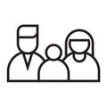 Happy family black line icon Royalty Free Stock Photo