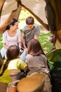 Happy family camping in the park Royalty Free Stock Photo