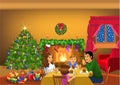 Happy family celebrating Christmas together Royalty Free Stock Photo