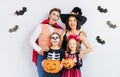 Happy family celebrating Halloween Royalty Free Stock Photo