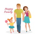 Happy family with cheerful smile