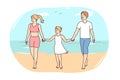 Happy family with child on beach Royalty Free Stock Photo