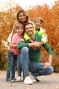Happy family with children spending time together in park Royalty Free Stock Photo