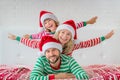 Happy family in Christmas eve Royalty Free Stock Photo