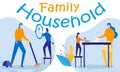 Happy Family Clean Home and Cooking on Weekend. Royalty Free Stock Photo