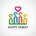 Happy Family Colorful Logo Template Royalty Free Stock Photo