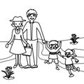 Happy family coloring page Royalty Free Stock Photo