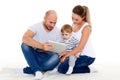 Happy family with computer tablet. Royalty Free Stock Photo