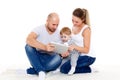 Happy family with computer tablet. Royalty Free Stock Photo