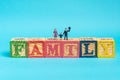 Happy family concept with miniature figurine
