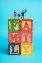 Happy family concept with miniature figurine