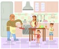 Happy family is cooking Royalty Free Stock Photo