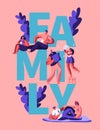 Happy Family Couple Motivation Typography Banner