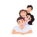 Happy family dad, mom, daughter and son. Vector Royalty Free Stock Photo