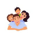 Happy family dad, mom, daughter and son. Vector Royalty Free Stock Photo