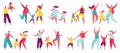 Happy family dancing together, parents dance with kids. Mother and daughter dancers, children enjoying music with mom Royalty Free Stock Photo