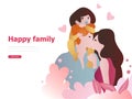 Happy family design templates for family doctor, pregnancy, healthy life