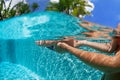 Happy family dive underwater with fun in swimming pool Royalty Free Stock Photo