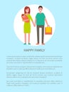 Happy Family Does Shopping Vector Parents and Girl