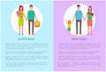 Happy Family Does Shopping Vector Parents and Girl