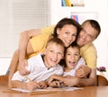 Happy family drawing Royalty Free Stock Photo