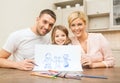 Happy family drawing at home Royalty Free Stock Photo