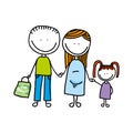 happy family drawing isolated icon design Royalty Free Stock Photo