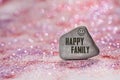 Happy family engrave on stone Royalty Free Stock Photo