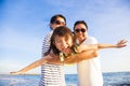 Happy family enjoy summer vacation on the beach Royalty Free Stock Photo