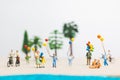 Happy family enjoy summer vacation on the beach Royalty Free Stock Photo