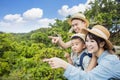 Happy family enjoy summer vacation and  looking the view Royalty Free Stock Photo