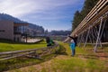 Happy family enjoying alpine coaster