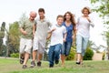 Happy family enjoying outdoors Royalty Free Stock Photo