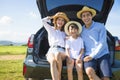 Happy family enjoying road trip and summer vacation Royalty Free Stock Photo